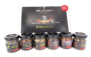 Grill Gewürze Tastingbox Geschenkset 6 Gläser