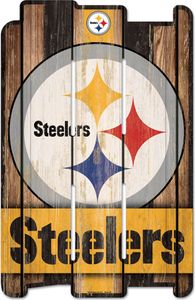 NFL Pittsburgh Steelers Płot Deska Drewniany Znak Drewniany Znak 43x28cm Płot