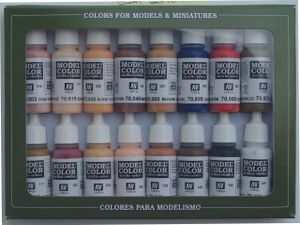 Model Color Vallejo 70125 Face & Skin Tones 16x 17ml Airbrush Farbe