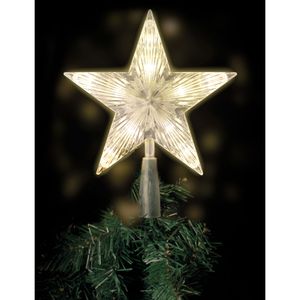 Lex Light Weihnachtsbaumspitze Baumspitze für Christbaum 10 LEDs warmweiß 18x18cm