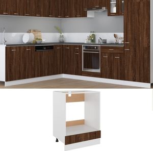vidaXL Herdumbauschrank Riga Braun Eichen-Optik 60x46x81,5 cm Holzwerkstoff