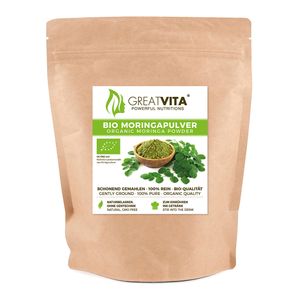 GreatVita | Moringa-Pulver 400g, 100% rein, Moringa Oleifera Blatt Pulver