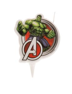 Hulk-Geburtstagskerze Avengers Kuchendeko grün-rot 7,5cm