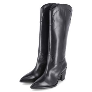 Unisa Damen Westernstiefel Schwarz Glatteder  Größe: 37