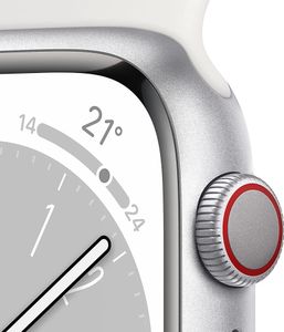 Apple Watch Series 8 41mm (A2773) Silver Alu Sport Band White CEL Neu