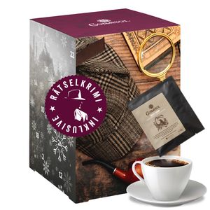 Corasol Premium Krimi & Kaffee Adventskalendermit Rätsel-Krimi: Wo ist Lord Edgerton - und Kaffees aus aller Welt im Coffeebag (240 g)