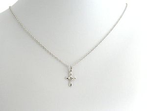 Damen Halskette Diamant 925 Silber Kreuz