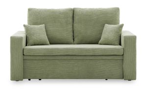 Sofa AIKIDO 150x85 - mit schlaffunktion - Farben zur Auswahl - modernen Sofa - mit Bettkasten - Moderner Cordstoff - Stoff POSO 047 Olivgrün