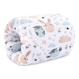 Stillkissen klein Stillmuff 26 cm x 16 cm – mini Baby Baumwolle arm kissen beim Stillen und Fläschchen geben unterwegs Eulen Weiß