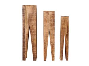 SIT Möbel Blumenhocker 3er-Set | Mango-Holz massiv | B 25 x T 25 x H 100 cm | 19000-43 | Serie BLUMENHOCKER