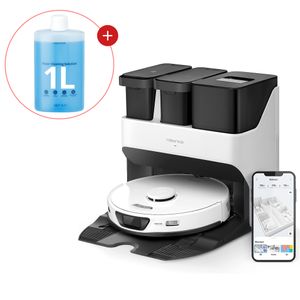 Roborock S7 Max Ultra Staubsauger Roboter 5500 Pa inkl. 1L Bodenreiniger mit All-in-One-Station, selbstreinigender Funktion, Weiß