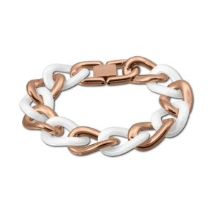 Amello Panzer Armband rosegold weiß Damen Schmuck Edelstahl D2ESAX22W8