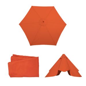 Ersatz-Bezug für Sonnenschirm Florida, Sonnenschirmbezug Ersatzbezug, Ø 3m Polyester 6 Streben  terracotta