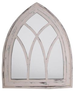 5 Stück Esschert Design Wandspiegel, Garderobenspiegel im Gothic Stil in wasch-weiß, ca. 66 cm x 80 cm