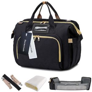 Baby Wickeltasche, multifunktionale wasserdichte Babywickeltasche, tragbare Reisewickeltasche mit faltbarem Bett