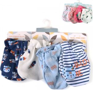 Cangaroo Babyhandschuhe Tibby 4er-Set Fäustlinge, 100% Baumwolle, ab Geburt blau