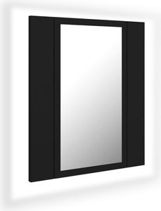 vidaXL LED-Bad-Spiegelschrank Schwarz 40x12x45 cm Acryl