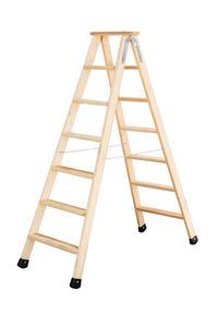 MUNK Holz Stufen-Stehleiter 2x7 Stufen