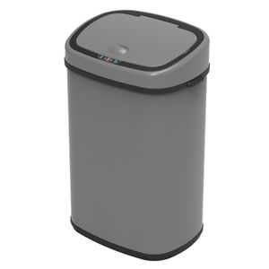 SVITA Sensor-Mülleimer 68L Stahl Mülleimer mit Sensor Abfalleimer Küche Grau