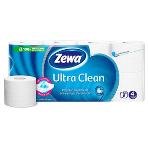 Zewa 836256 Toilettenpapier Ultra Clean 4-lagig 8 Rollen