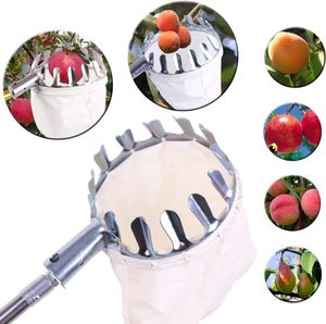 2 Stück Obstpflücker Ernte Apfelpflücker Metall Obstpflückwerkzeug Obstpflückwerkzeug mit Baumwolltasche Beerenpflücker für Apfel Orange Kirsche Pfirsich Birne (14cm)