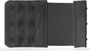 BH Verlängerung ( 3er Pack ), flexible Erweiterung für BH's - Elastischer Bra Extender 3 Haken, Ösen - 9,5cm x 5,5cm ( Schwarz ) - BH-Verlängerer