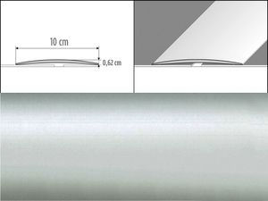 Prechodové lišty A72 - SAMOLEPIACE šírka 10 x výška 0,62 x dĺžka 100 cm - strieborná