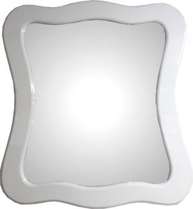 Casa Padrino Barock Wandspiegel Weiß Hochglanz 95 x 89 cm - Barocker Spiegel