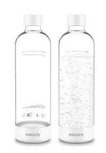 Philips GoZero - Wassersprudler-Flasche, 2 Stück, Fassungsvermögen 1 l, Kunststoff weiß ADD911WH/10