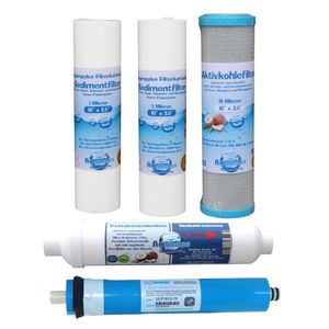 5-stufige Umkehrosmoseanlage Osmoseanlage Osmosefilter Wasserfilter 1 Filtersatz