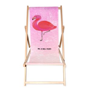 Mr. & Mrs. Panda Gartenliege Flamingo classic - Aquarell Pink - Geschenk, Spruch, Freundin, Strandliege, Freundinnen, Sonnenliege, Stolz, rosa, stolz, Gartenstuhl