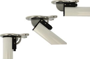 Abklappbares Tischbein 710mm Weiß d:50mm Möbelfuß Tischfuß aus Metall