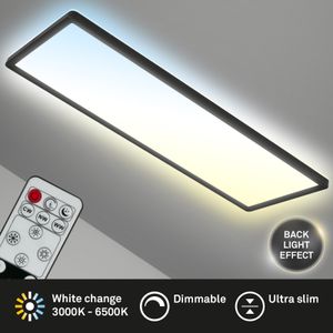 Briloner Leuchten SLIM LED LED Panel 1x LED Fernbedienung Dimmbar 23 W 3000 lm Kunststoff Schwarz