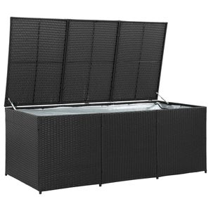 vidaXL Gartenbox Poly Rattan 180x90x70 cm Schwarz