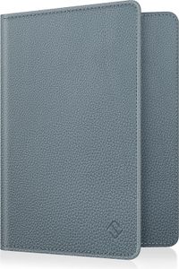 Fintie Reisepass Impfpass Schutzhülle - Premium Kunstleder Reisepasshülle Travel Organizer mit RFID-Blockier für Kreditkarten, Ausweis, Reisedokumente Damen Herren, Blaugrau