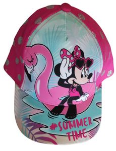 Disney Minnie Maus Kappe, Base Cap "Summer Time" , Pink mit Glitzer-Punkten, Gr.48