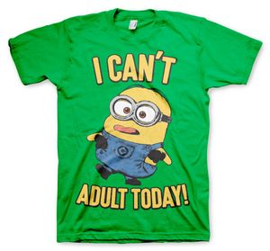 Minions - I Can't Adult Today T-Shirt - Medium - Green