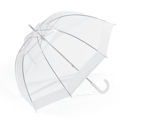 Happy Rain Stockschirm Regenschirm Glockenschirm Schirm Durchsichtig Transparent, Farbe:Weiß