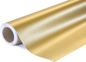 szlifowana złota samoprzylepna folia wrap 152x50cm - wnętrze/zewnętrze