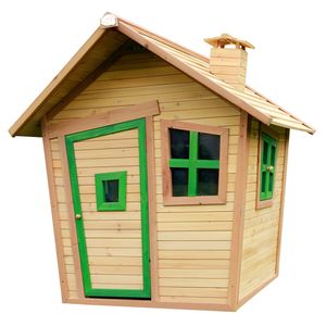 AXI Spielhaus Alice aus  Holz | Outdoor Kinderspielhaus für den Garten in Braun & Grün | Gartenhaus für Kinder mit Fenstern