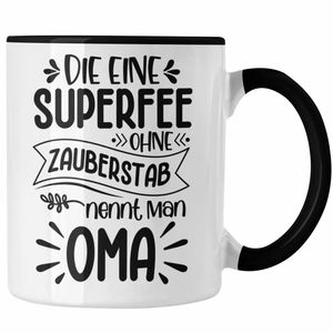 Trendation - Superfee Oma Tasse Geschenk für Beste Oma Der Welt Geburtstag Weihnachten (Schwarz)