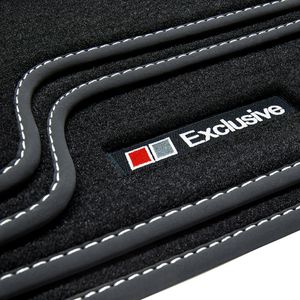 Exclusive Line Fußmatten für Audi A6 4G C7 Avant Kombi S-Line ab Bj. 2011-2018, Naht:Silber