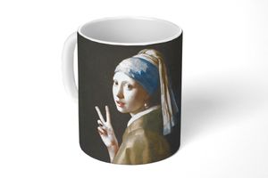 MuchoWow® Tasse Kaffeetasse Kaffeebecher 350 ml Das Mädchen mit dem Perlenohrring - Johannes Vermeer - Alte Meister Teetasse - Fototasse - Becher - Keramikbecher - Teebecher - Kaffeetasse - Bürotasse