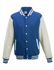 Just Hoods Herren Varsity Jacket Sweatjacke JH043 royal blue/white M