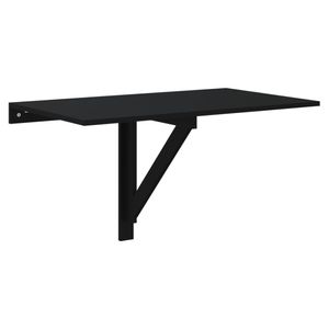 vidaXL Nástenný rozkladací stôl čierny 100x60x56 cm Drevený materiál