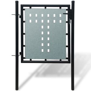 vidaXL Plotová brána (jednoduchá brána) černá 100x125 cm