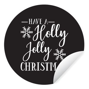 MuchoWow® Nálepka na tapetu - Citát "Have a Holly Jolly Christmas" Vianoce biele na čiernom - 50cm
