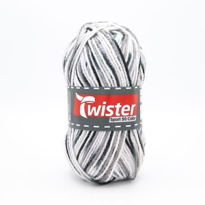 50g Twister Sport color  grau-schwarz 10 stricken häkeln