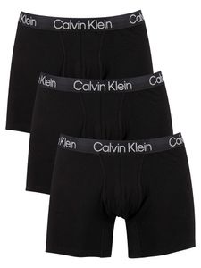 Calvin Klein Herren 3er-Pack Boxershorts mit moderner Struktur, Schwarz M