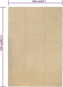 vidaXL Teppich Rechteckig Natur 160x230 cm Baumwolle